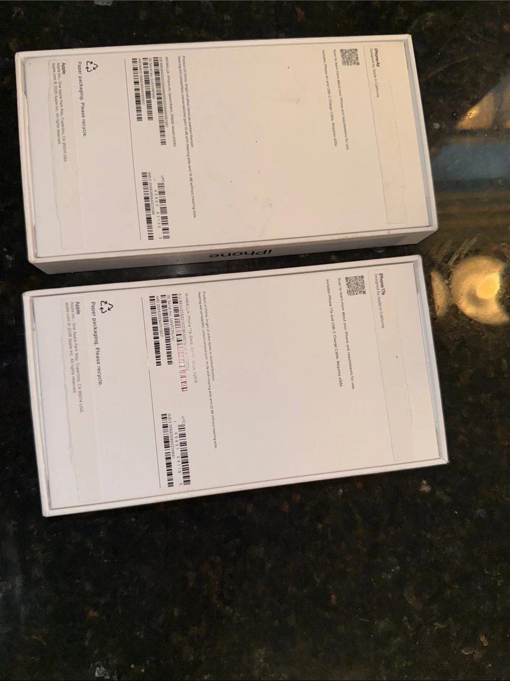 2 empty Iphone boxes box no phone apple iphone